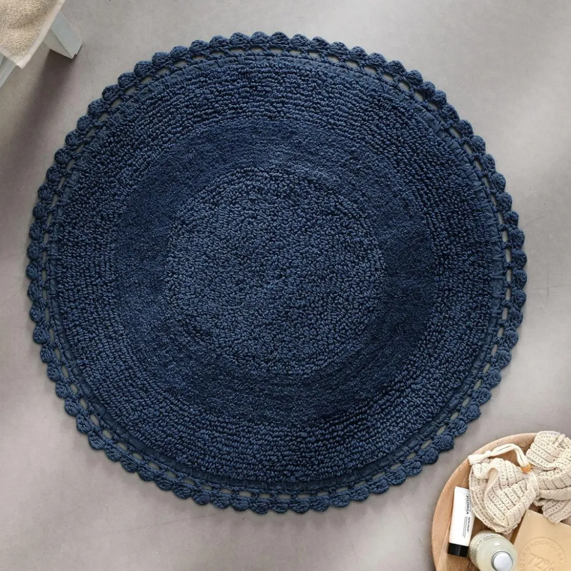 BecquetTapis de bain 1700 g/m² CROCHET - bleu pacificique