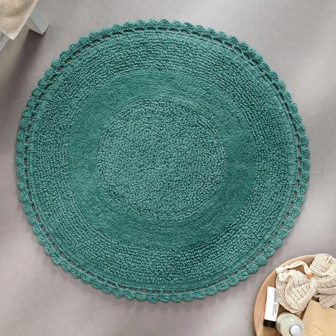 BecquetTapis de bain 1700 g/m² CROCHET - vert eucalyptus