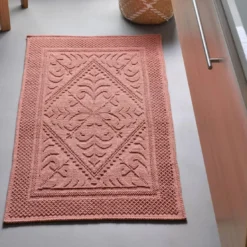 BecquetTapis de bain HELIOSen coton orange terracotta