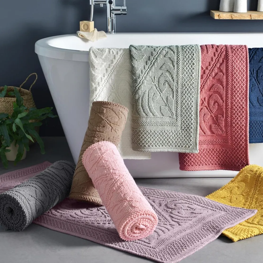BecquetTapis de bain HELIOSen coton orange terracotta