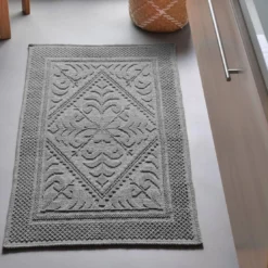 BecquetTapis de bain HELIOSen coton gris