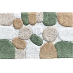 BecquetTapis de bain à imprimé en coton vert kaki