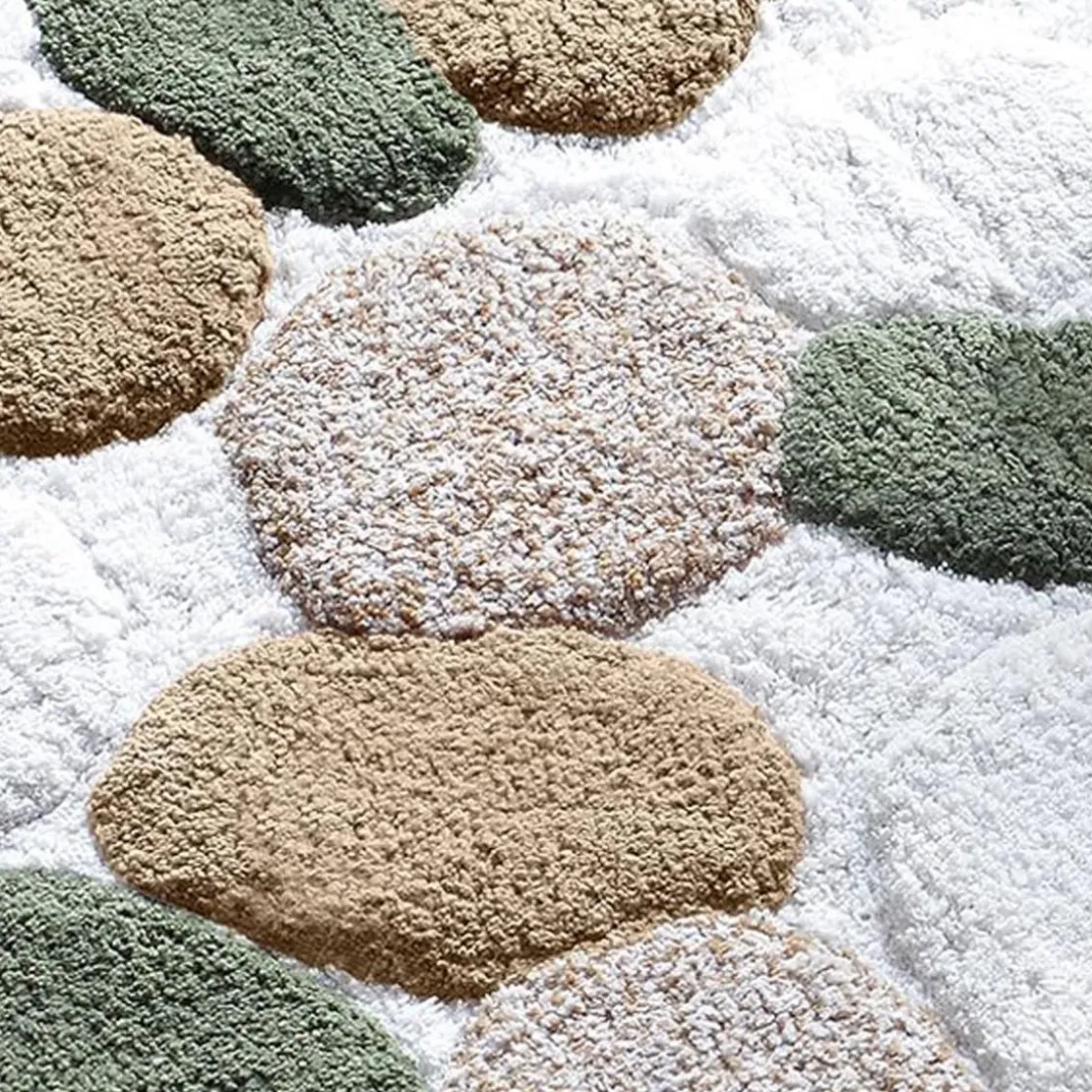 BecquetTapis de bain à imprimé en coton vert kaki