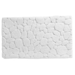 BecquetTapis de bain ou Wc relief GALETS 1550 g/m²- Blanc