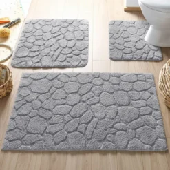 BecquetTapis de bain ou Wc relief GALETS 1550 g/m² - Gris