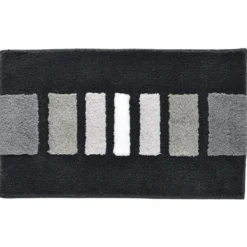 BecquetTapis de bain épais imprimé Gris anthracite SONIA