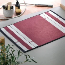 BecquetTapis de bain à rayures en Coton TERRATAP Rose