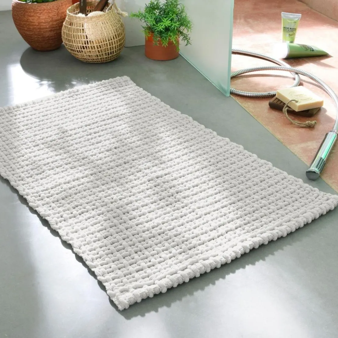 BecquetTapis de bain rectangulaire TRESSADOUX craie