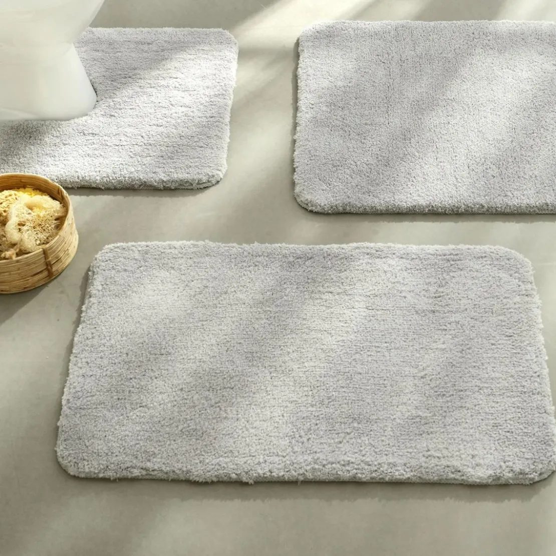 BecquetTapis de bain UNIMICRO microfibre luxe Gris galet