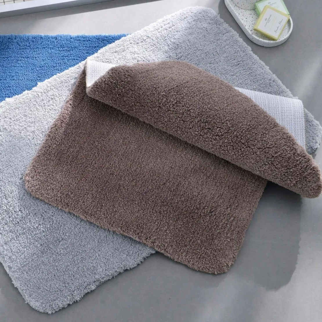 BecquetTapis de bain UNIMICRO microfibre luxe Gris galet