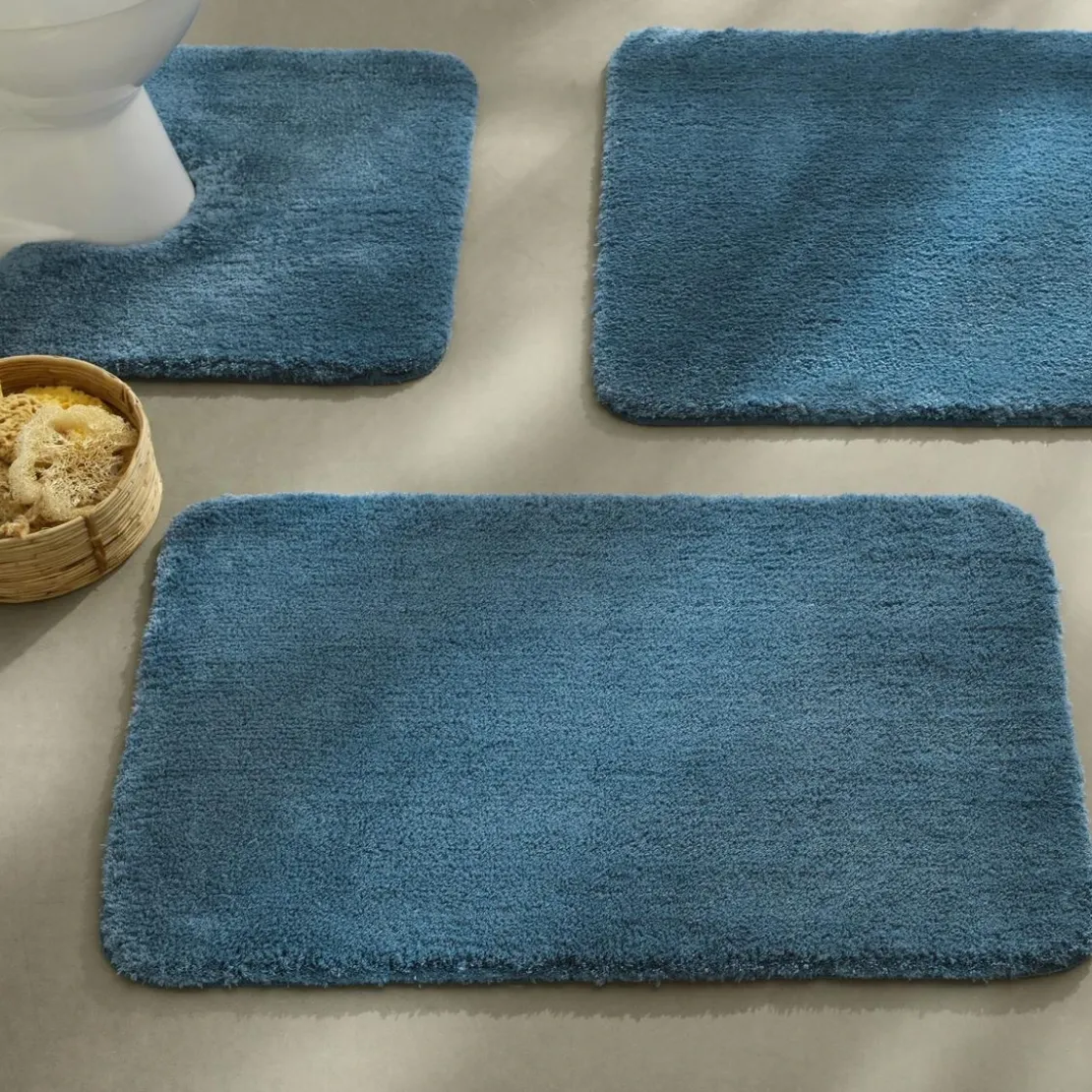 BecquetTapis de bain UNIMICRO microfibre luxe bleu tempête