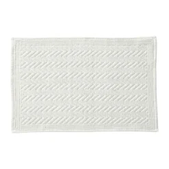 BecquetTapis de bain ZIGZAG en coton blanc cassé