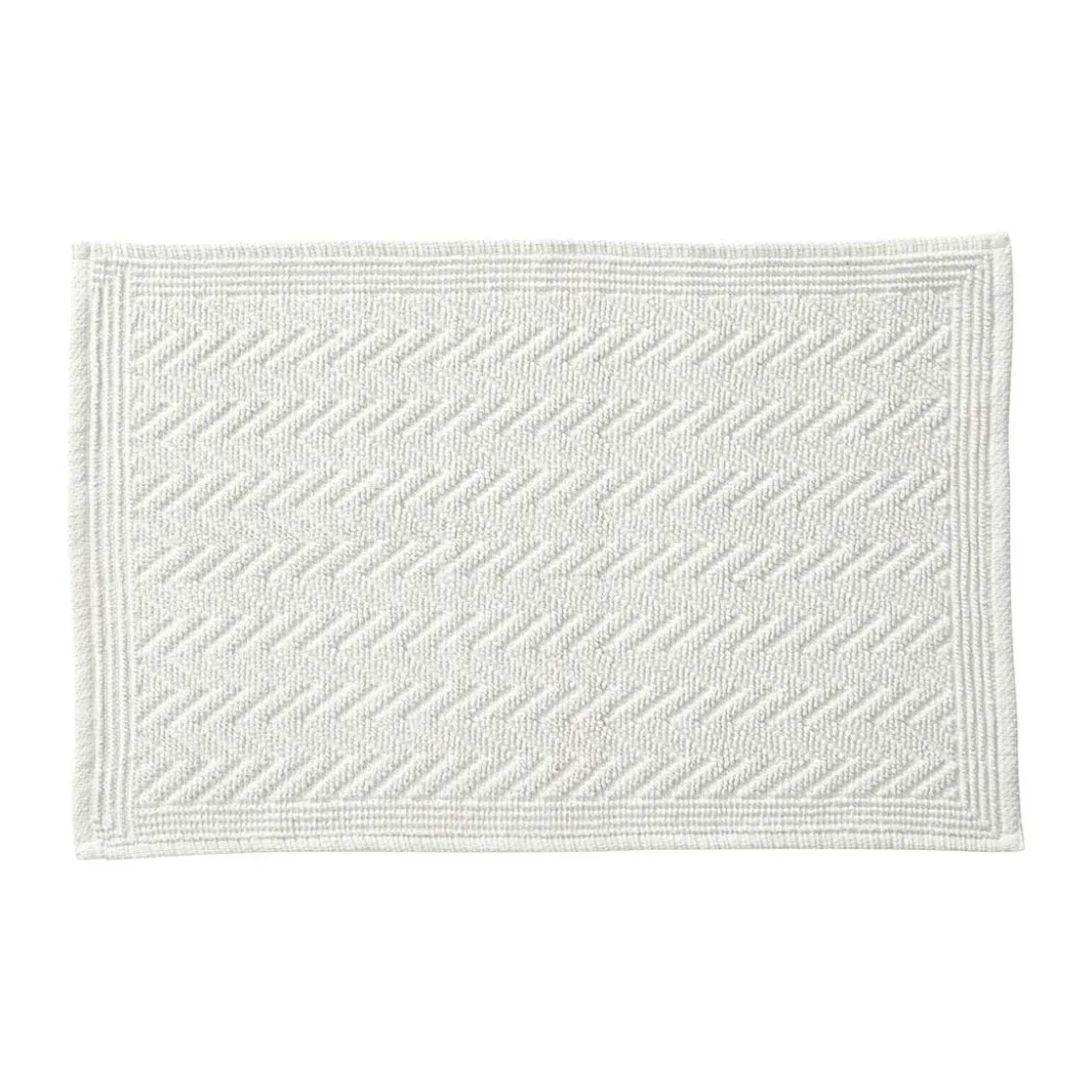 BecquetTapis de bain ZIGZAG en coton blanc cassé