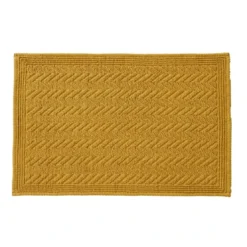 BecquetTapis de bain ZIGZAGen coton jaune