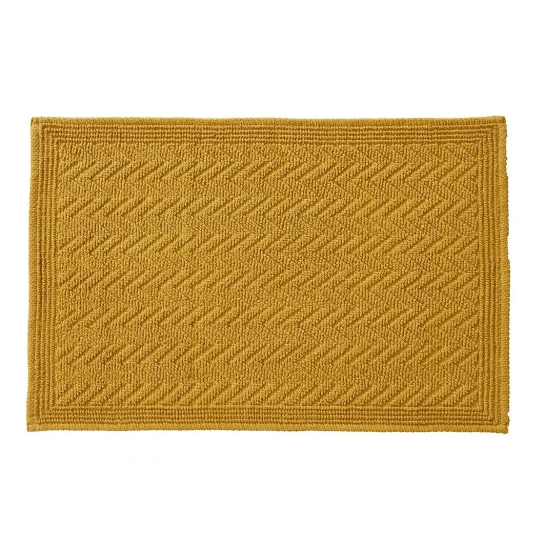 BecquetTapis de bain ZIGZAGen coton jaune