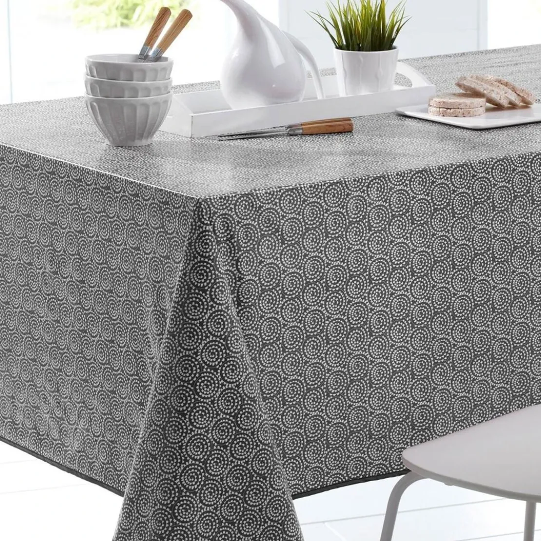 BecquetToile cirée motif porcelaine - Gris