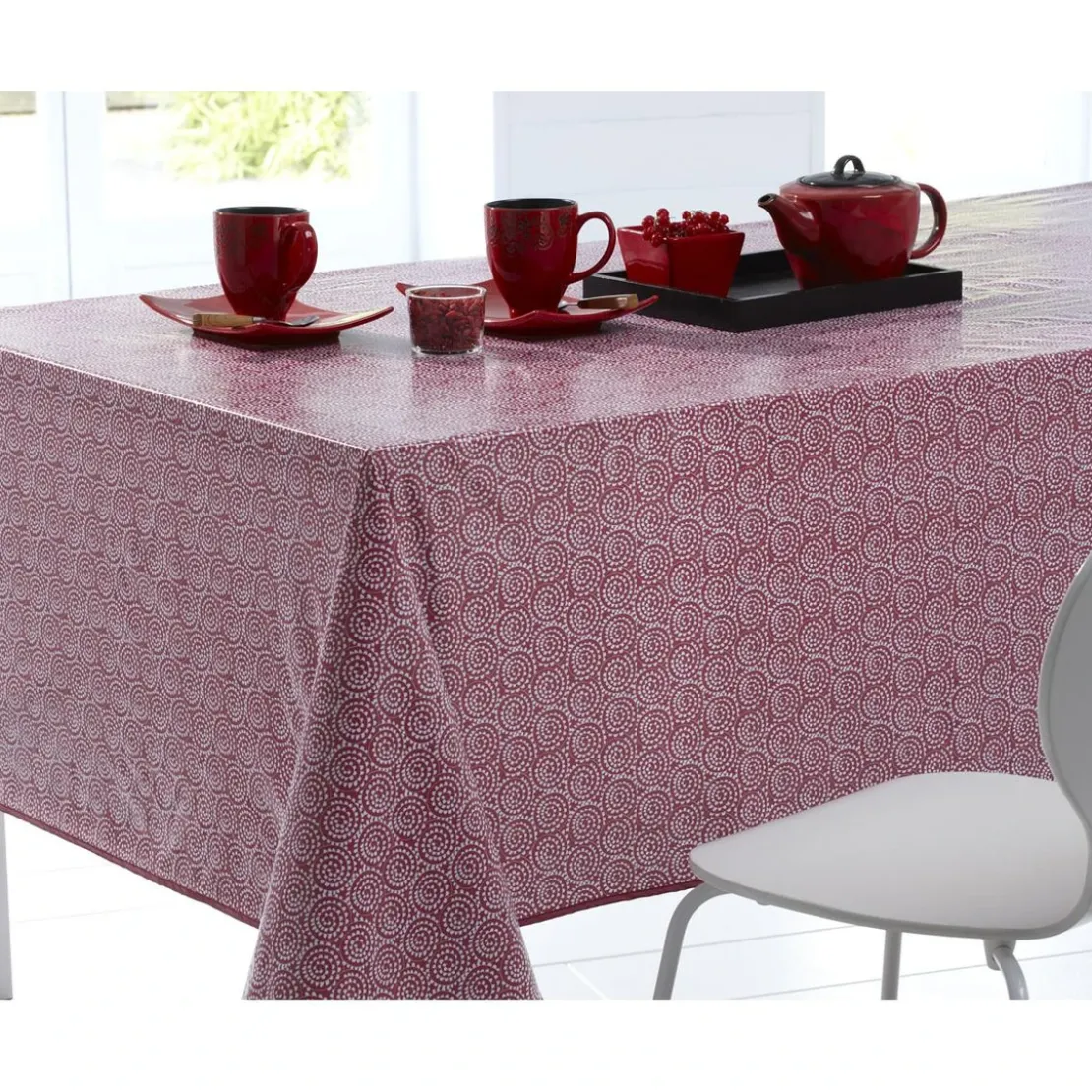 BecquetToile cirée motif porcelaine - Rose Framboise