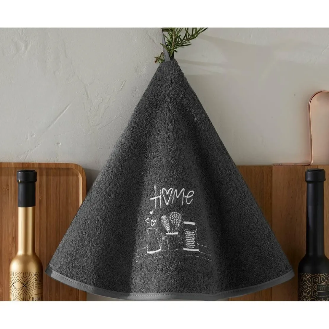 BecquetTorchon70 cm HOMY anthracite en coton