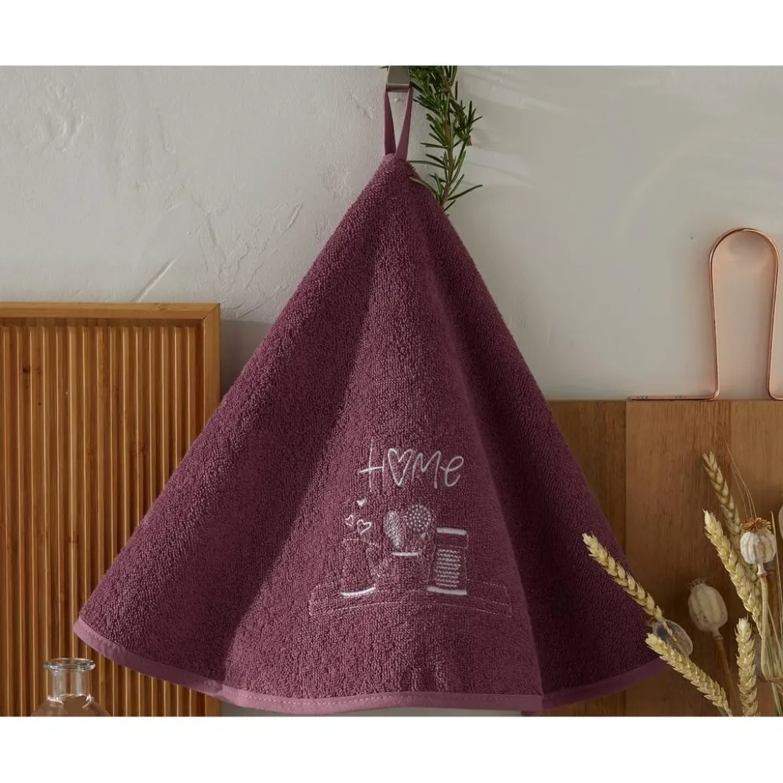 BecquetTorchon70 cm HOMY violet en coton