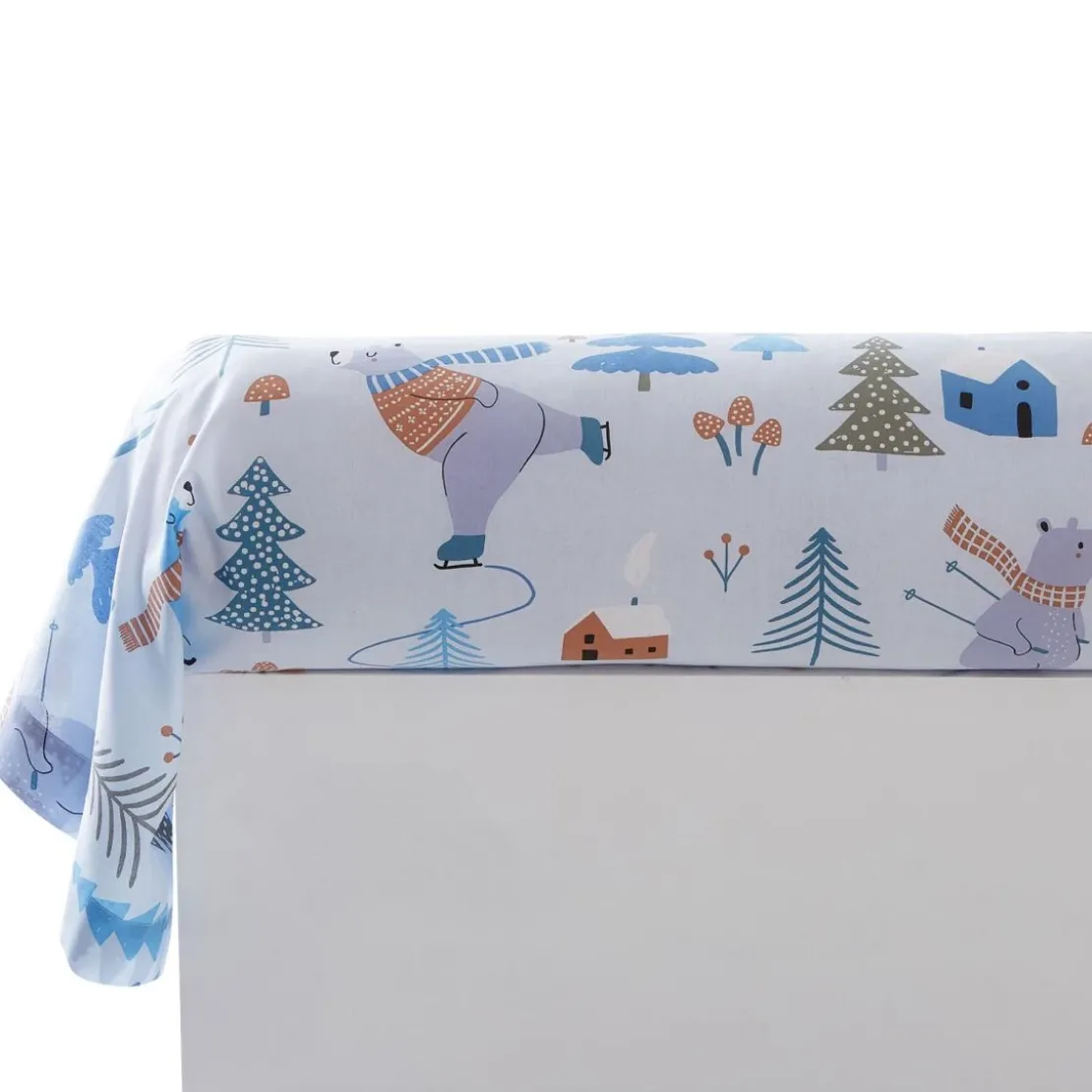 BecquetTraversin moelleux coton motifs bleus DRJU. OURS