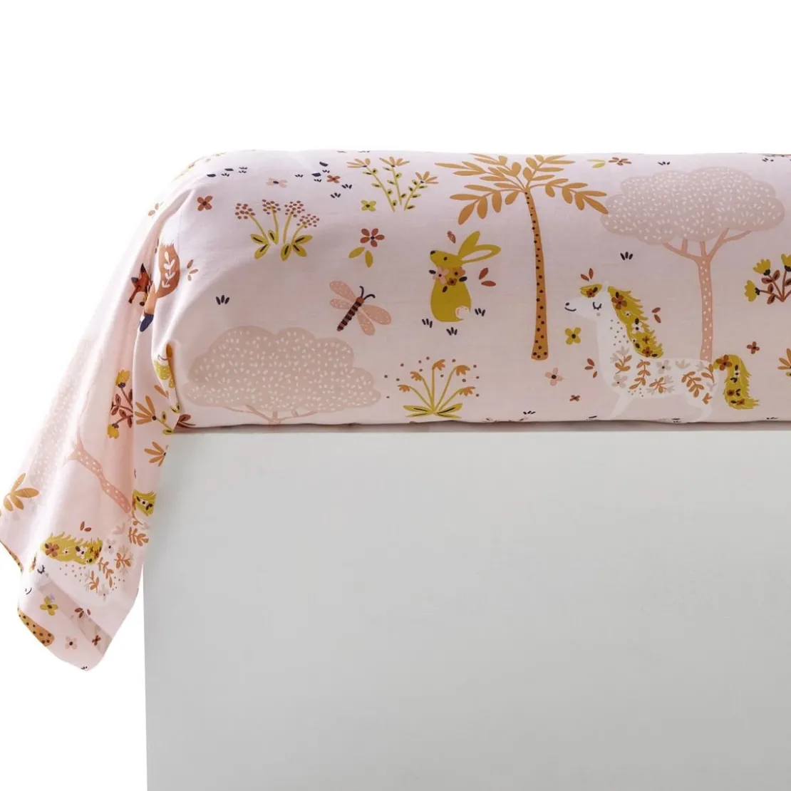 BecquetTraversin moelleux en coton imprimé rose CHEVAL ROSE