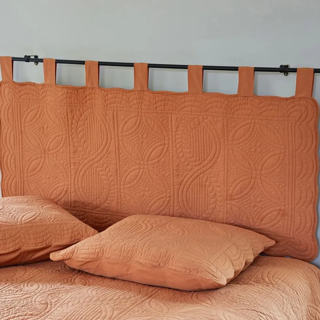BecquetTête de lit en boutis uni coton BAILLARGUES - marron caramel