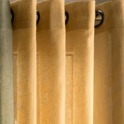BecquetVoilage étamine fils upcyclés 145x240 cm UPCYCLES - jaune ocre