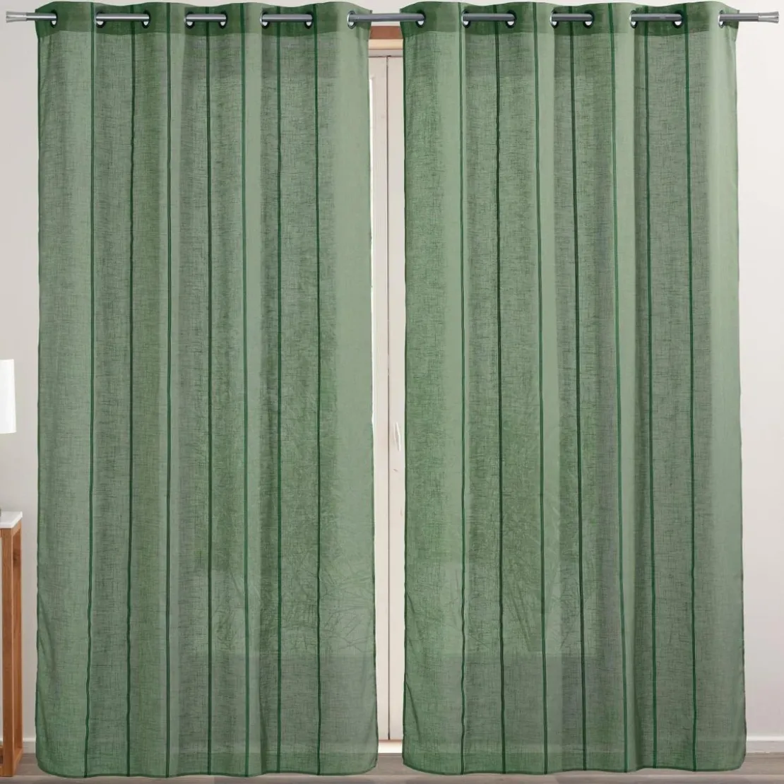BecquetVoilage toile JANE vert olive