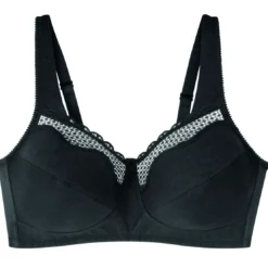 BestformSoutien-gorge sans armatures noir-SOFT CUPS en coton- SOFT CUPS