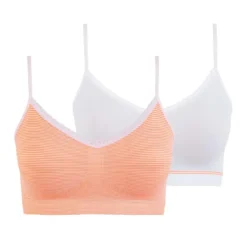 Billet DouxLot de 2 soutiens-gorges brassières Zen Attitude - Orange et Blanc- Zen Attitude
