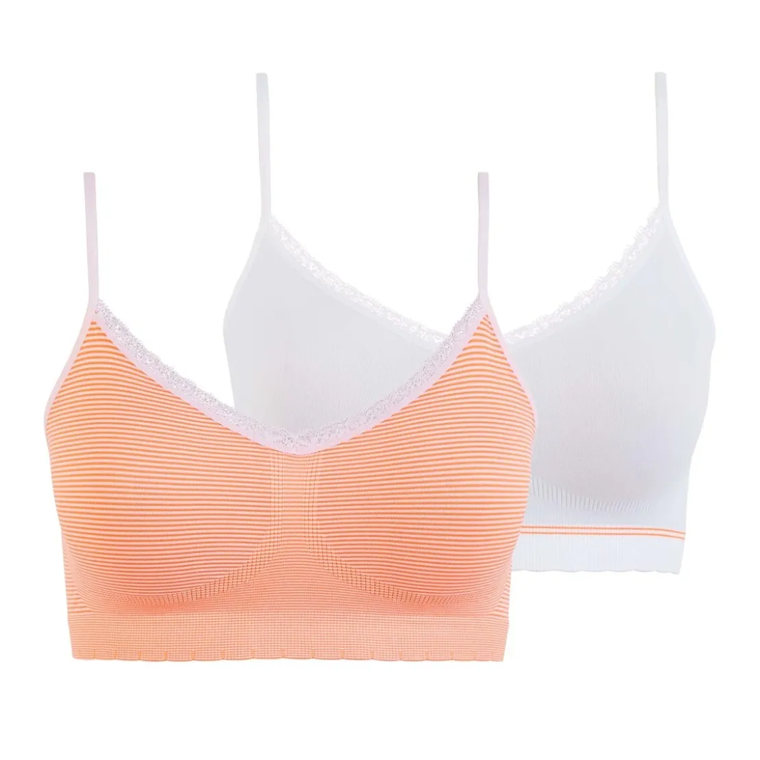 Billet DouxLot de 2 soutiens-gorges brassières Zen Attitude - Orange et Blanc- Zen Attitude