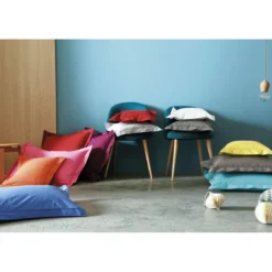 Blanc des VosgesHousse de Couette en Percale Uni Acier