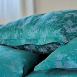 Blanc des VosgesHousse De Couette Sac 2 Faces LUPINS Emeraude