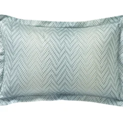 Blanc des VosgesTaie d'oreiller en satin de coton GRAVITY Bleu céleste