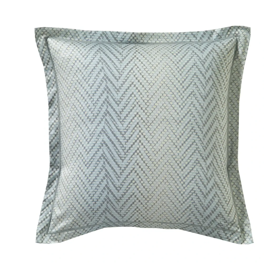 Blanc des VosgesTaie d'oreiller en satin de coton GRAVITY Bleu céleste