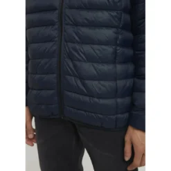BlendBlouson Bleu à capuche en nylon