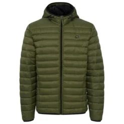 BlendBlouson Vert à capuche en nylon