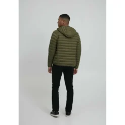 BlendBlouson Vert à capuche en nylon