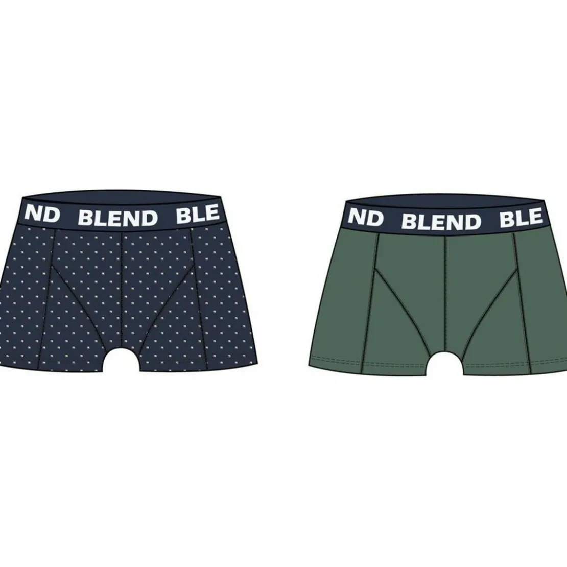 BlendBoxer en Coton bleu et vert multicolore
