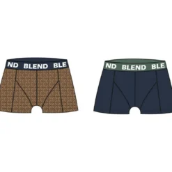 BlendBoxer en Coton Marron et bleu multicolore
