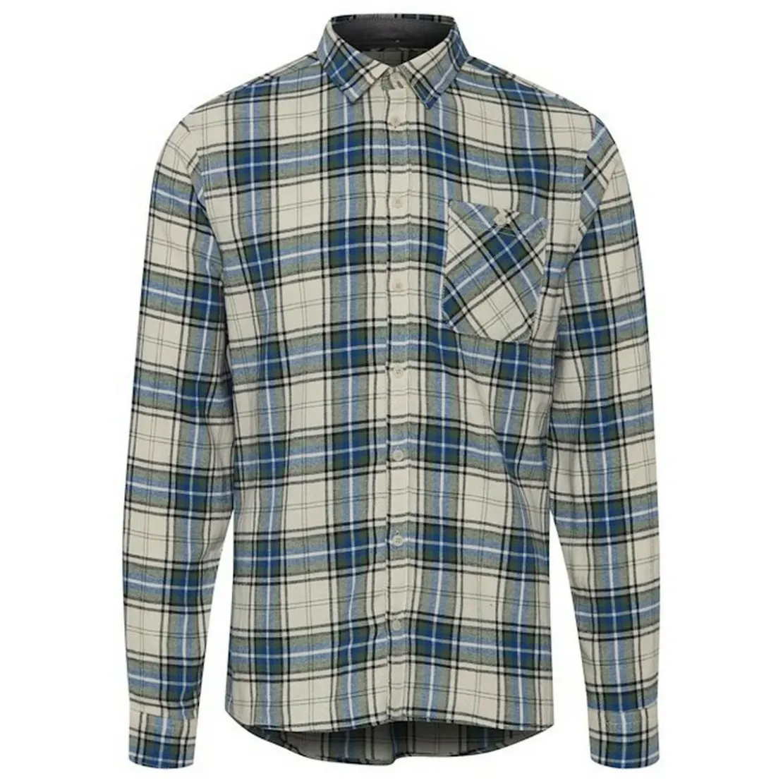 BlendChemise Bleue en coton motif carreaux