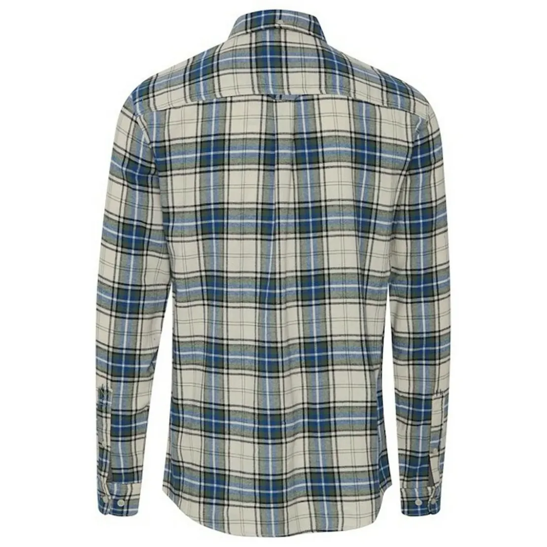 BlendChemise Bleue en coton motif carreaux
