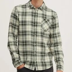 BlendChemise à carreau vert pour homme en coton
