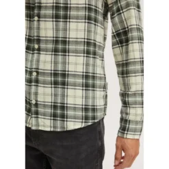 BlendChemise à carreau vert pour homme en coton