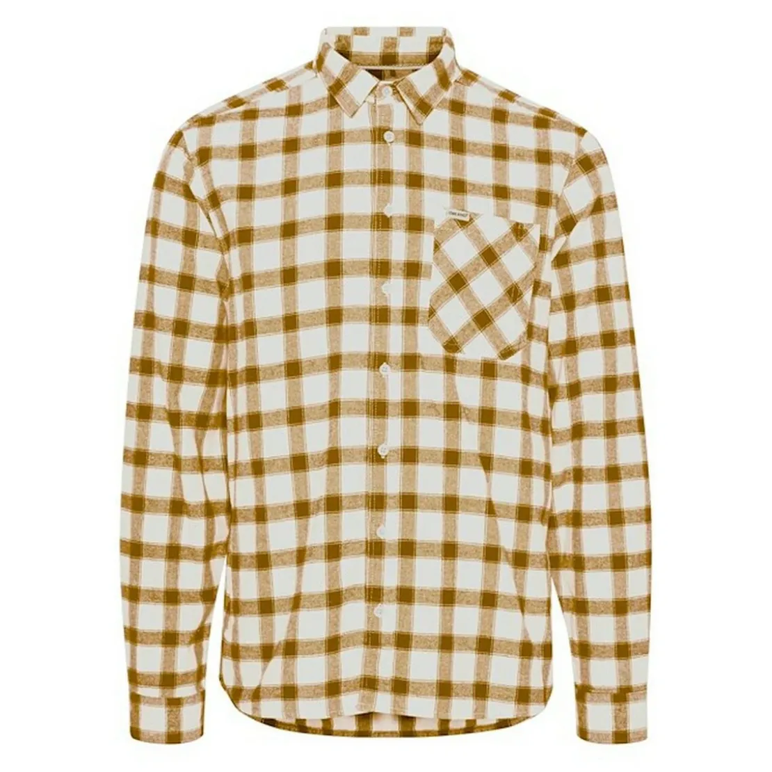 BlendChemise Jaune en coton manches longues