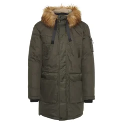 BlendParka Homme Kaki vert pin en coton