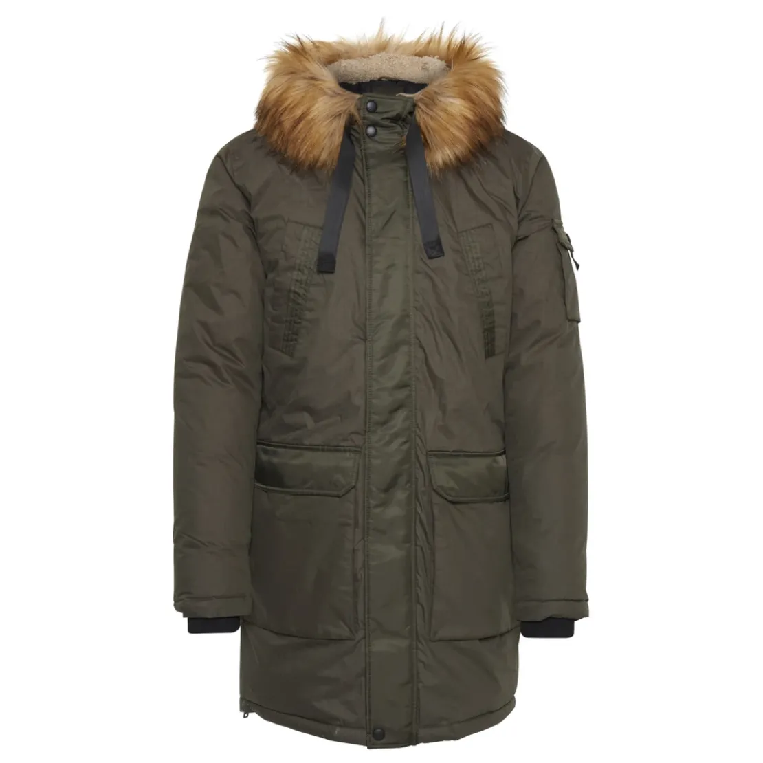 BlendParka Homme Kaki vert pin en coton