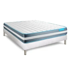 BODYCAREEnsemble matelas BodyForm a Memoire de forme 3 zones sommier kit blanc