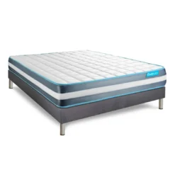 BODYCAREEnsemble matelas BodyForm a Memoire de forme 3 zones sommier kit gris