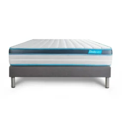 BODYCAREEnsemble matelas BodyFit a memoire de forme sommier kit gris